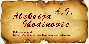 Aleksija Ikodinović vizit kartica